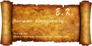 Berauer Konstantin névjegykártya
